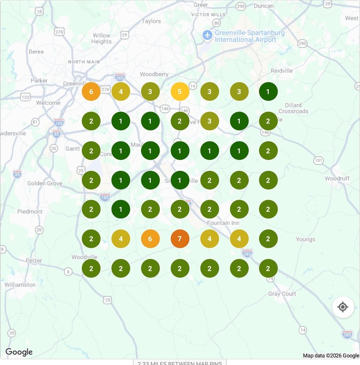 Falcon map screenshot for mens haircut simpsonville sc