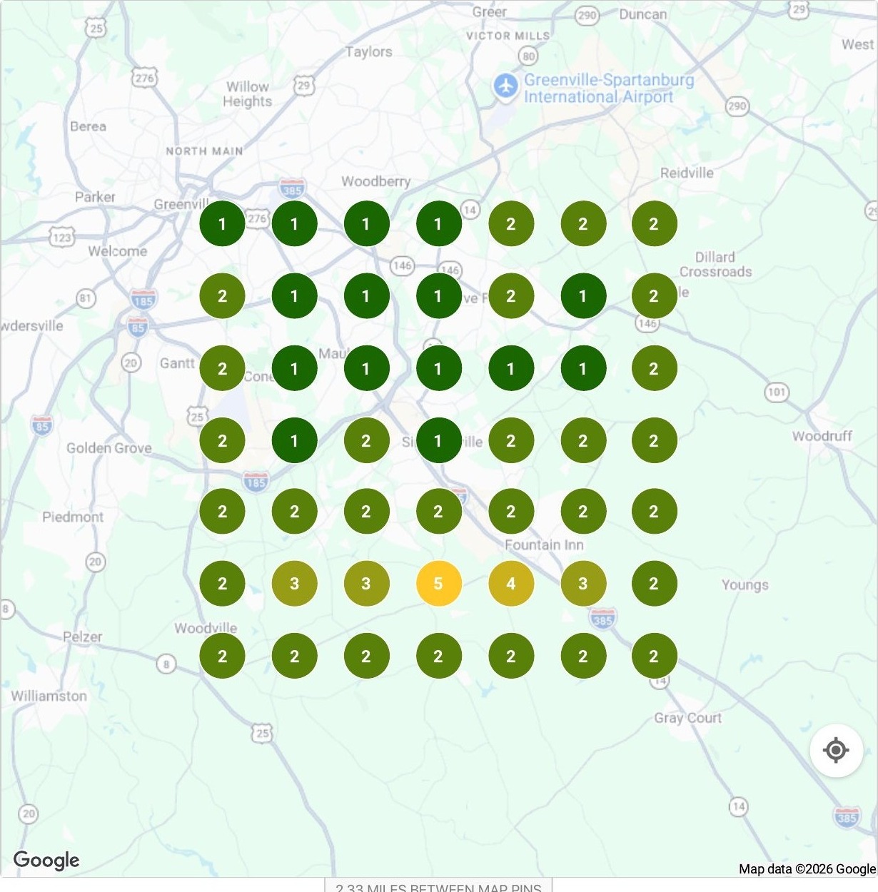 Falcon map screenshot for top simpsonville barbers